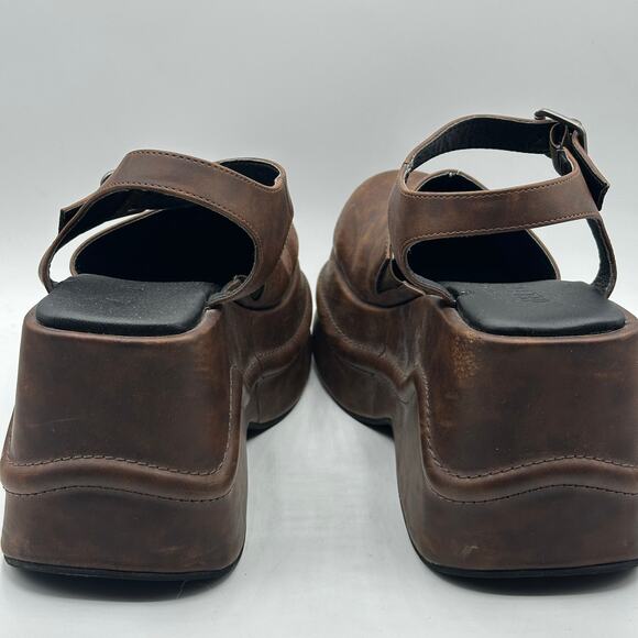 DELIAS x DOLLS KILL Catching Flights Platform Mules Brown Y2K 90s Sz 10 - Picture 5 of 9